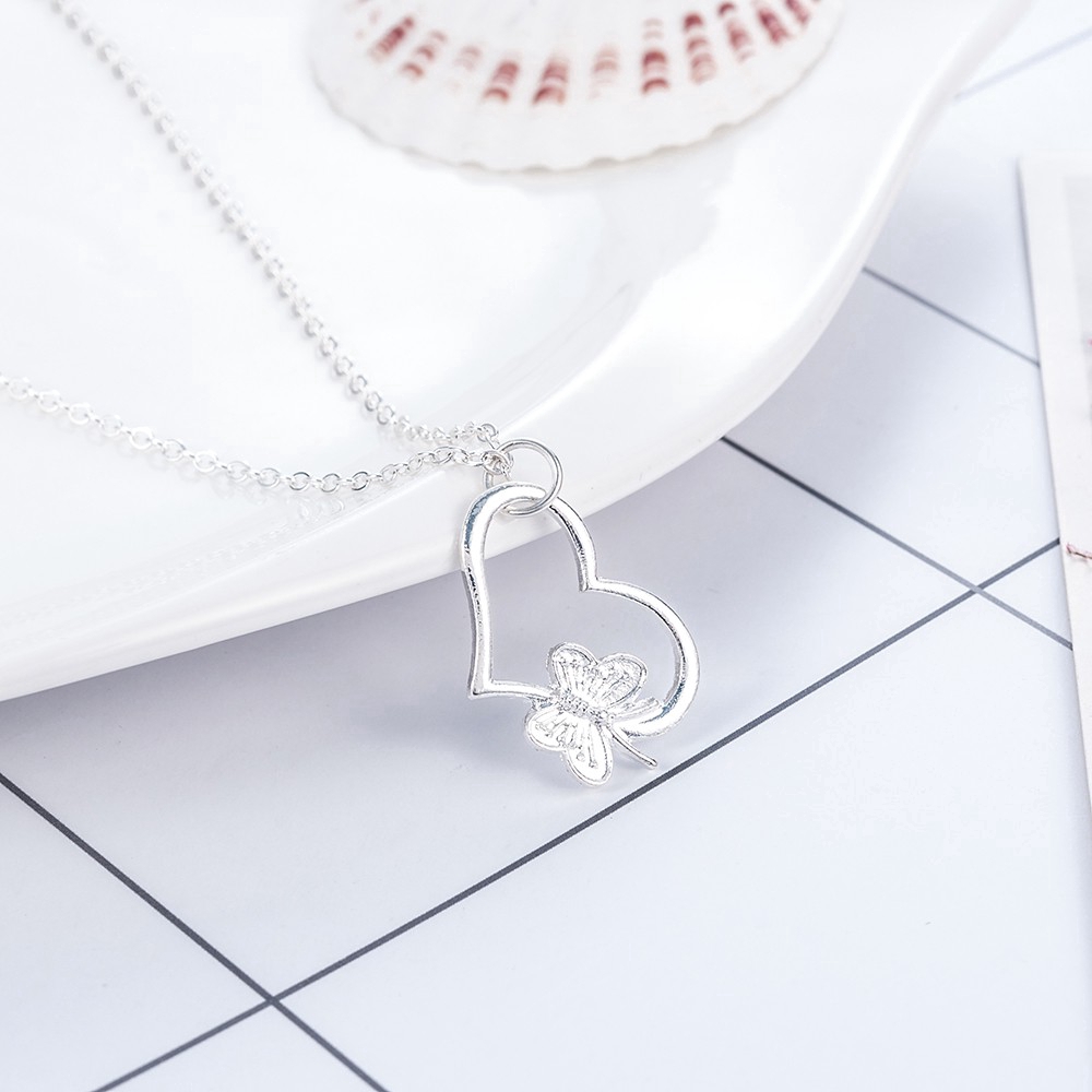 Dây chuyền nữ trang mặt trái tim đính đá pha lê xinh xắn