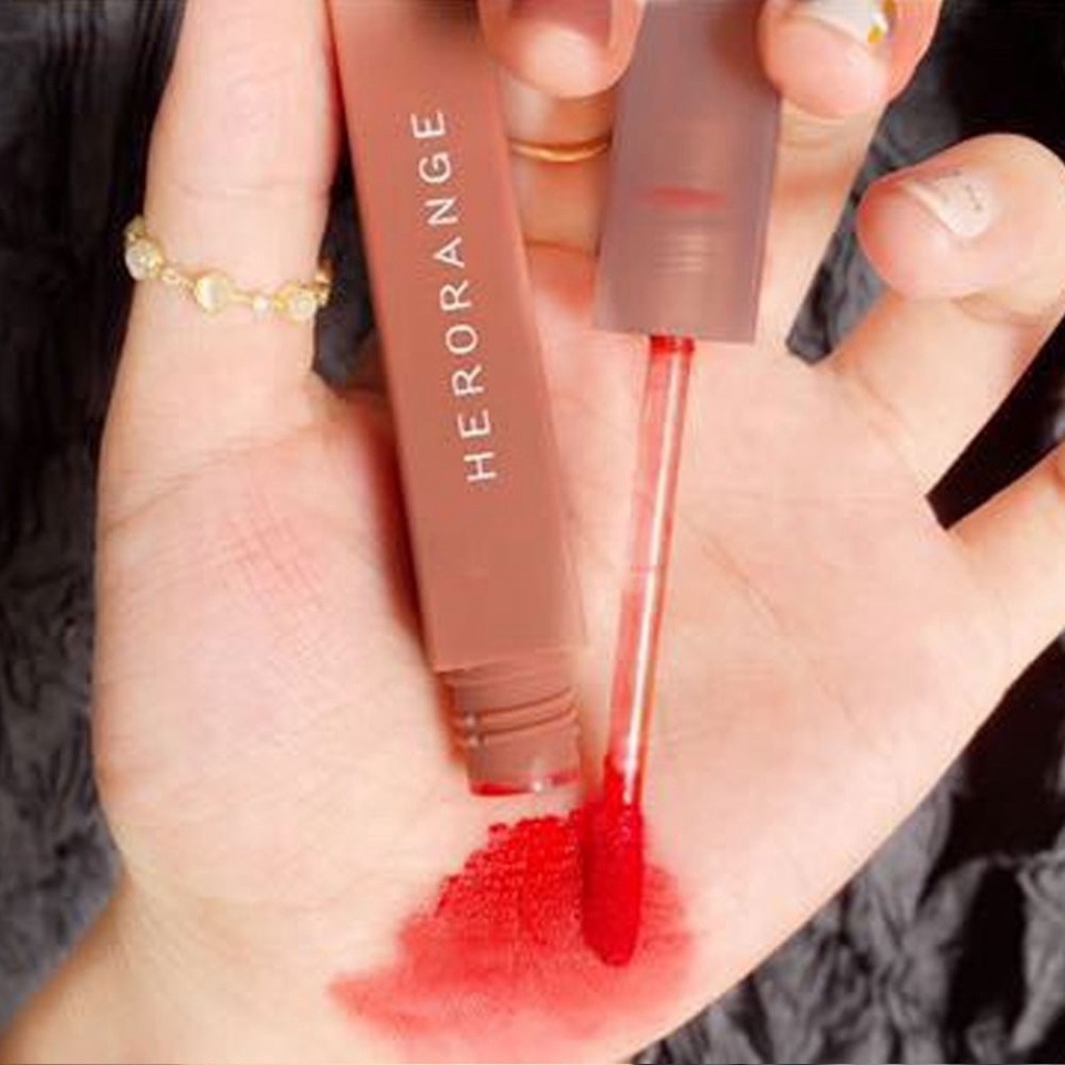 Son Kem Lì ❤️𝑭𝒓𝒆𝒆𝒔𝒉𝒊𝒑❤️ Son Kem Lì HERORANGE Thân Vuông Nội Địa Trung Chính Hãng