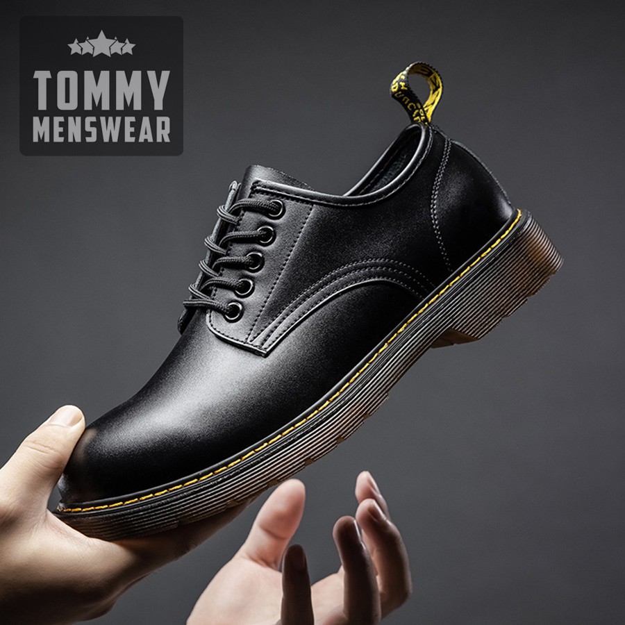 Giày Đốc Nam Da Bò Mềm Cổ Thấp Khâu Đế TOMMY Giày Da Nam Hàn Quốc Trẻ Trung GNK13