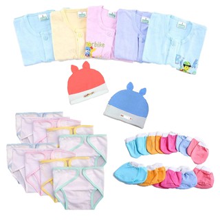 Quần Áo Chuẩn Bị Cho Bé Sơ Sinh ( 37 Món Gồm 10 Tã, 10 Bao Tay, 10 Bao Chân, 5 Áo Sơ Sinh, 2 Nón)