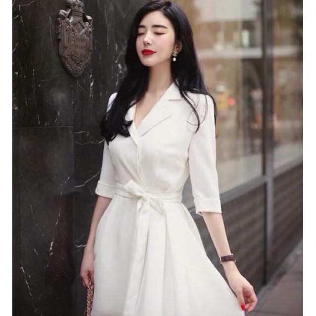 Đầm Cổ Vest 4 Màu Thu Đông Thanh Lịch