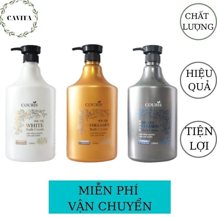 Sữa Tắm Trắng Da Couris 1200ml Malaysia CAVITA giúp dưỡng ẩm, mịn màng, trắng sáng, hương nước hoa