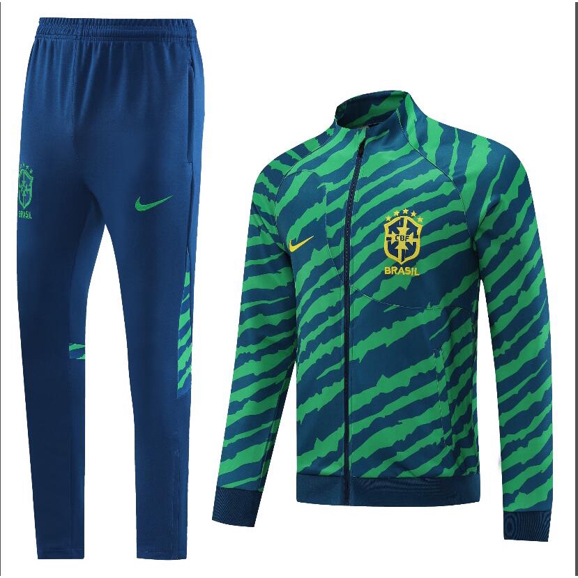 Áo Khoác Bóng Đá Có Khóa Kéo Dài 22 / 23 Brazil Chất Lượng Cao