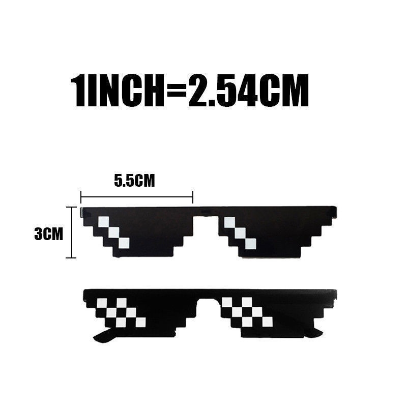 Thug Life Glasses Deal With It Glasses Pixel Women Men Black Mosaic Sunglasses