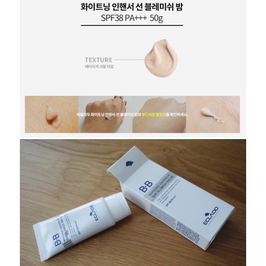 Kem nền B.B SPF38 PA+++ ECLADO White Enhancer Sun Blemish Balm SPF38 PA+++ cho da khô(50g)