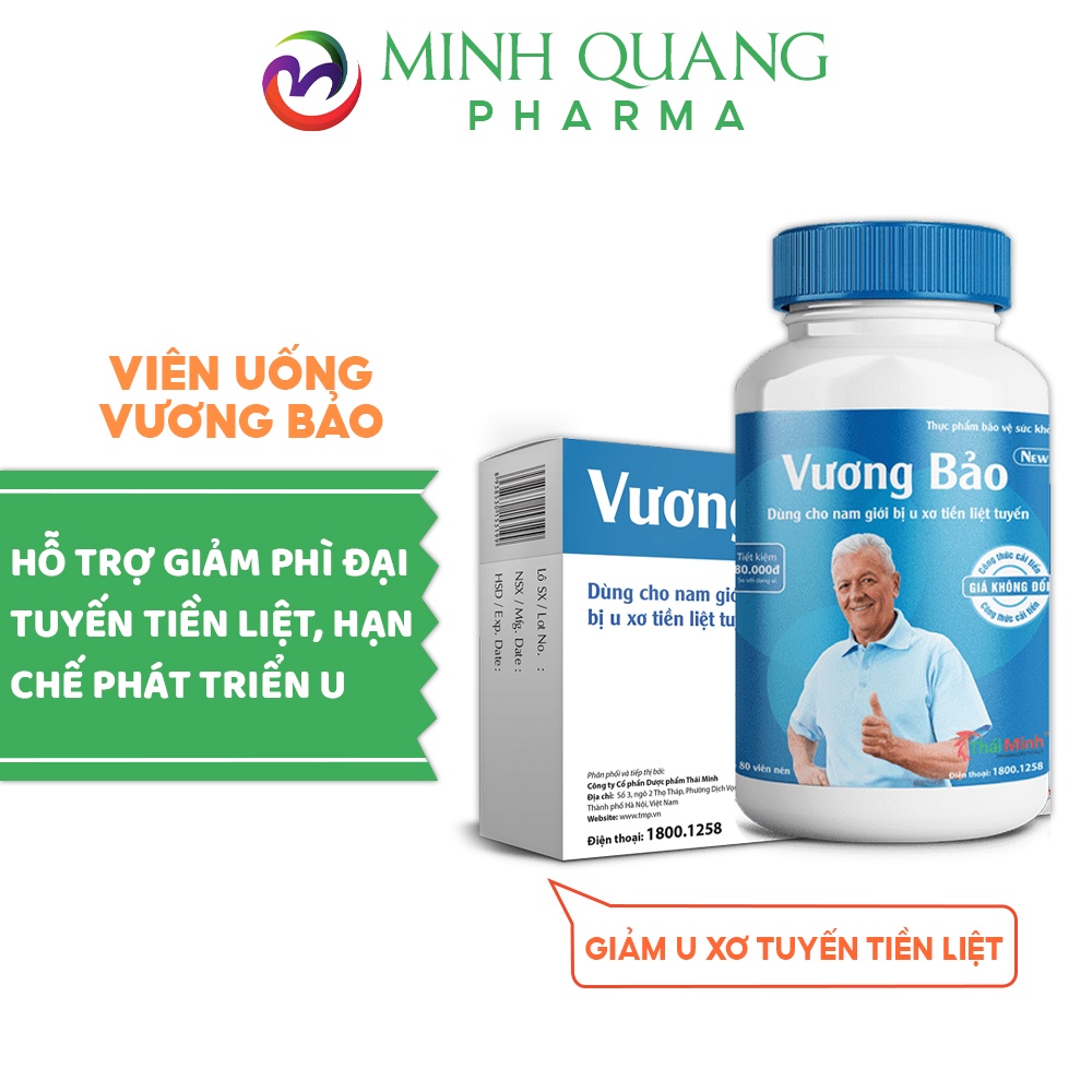 Viên uống VƯƠNG BẢO hỗ trợ giảm kích thước và hạn chế sự phát triển của khối u phì đại tiền liệt tuyến