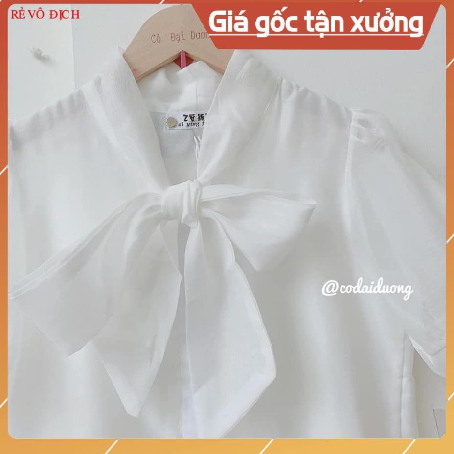 Áo Sơ Mi Tay Bồng Cổ Nơ Khuy Cài Tiểu Thư Xinh Xắn 🔥FREESHIP+Giá Sỉ🔥 cho bạn thêm trẻ trung và tự tin - LANA  ྇