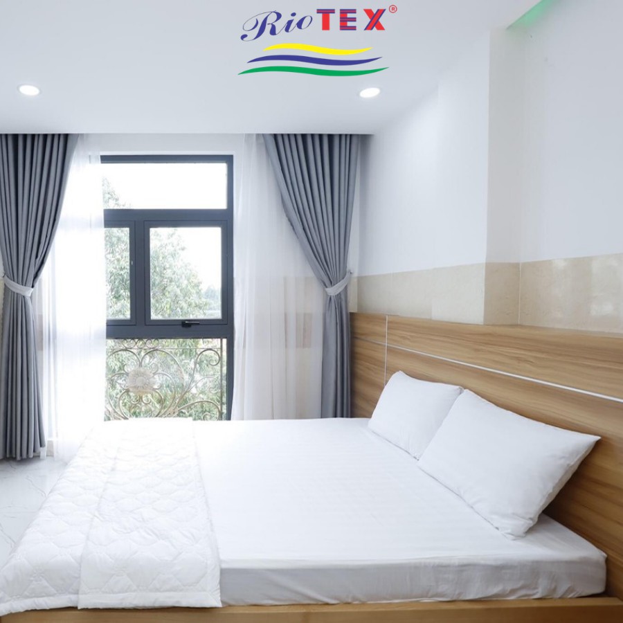 Mền Chần Bông RIOTEX Trắng Trơn CVC T300 Cho Khách Sạn Resort