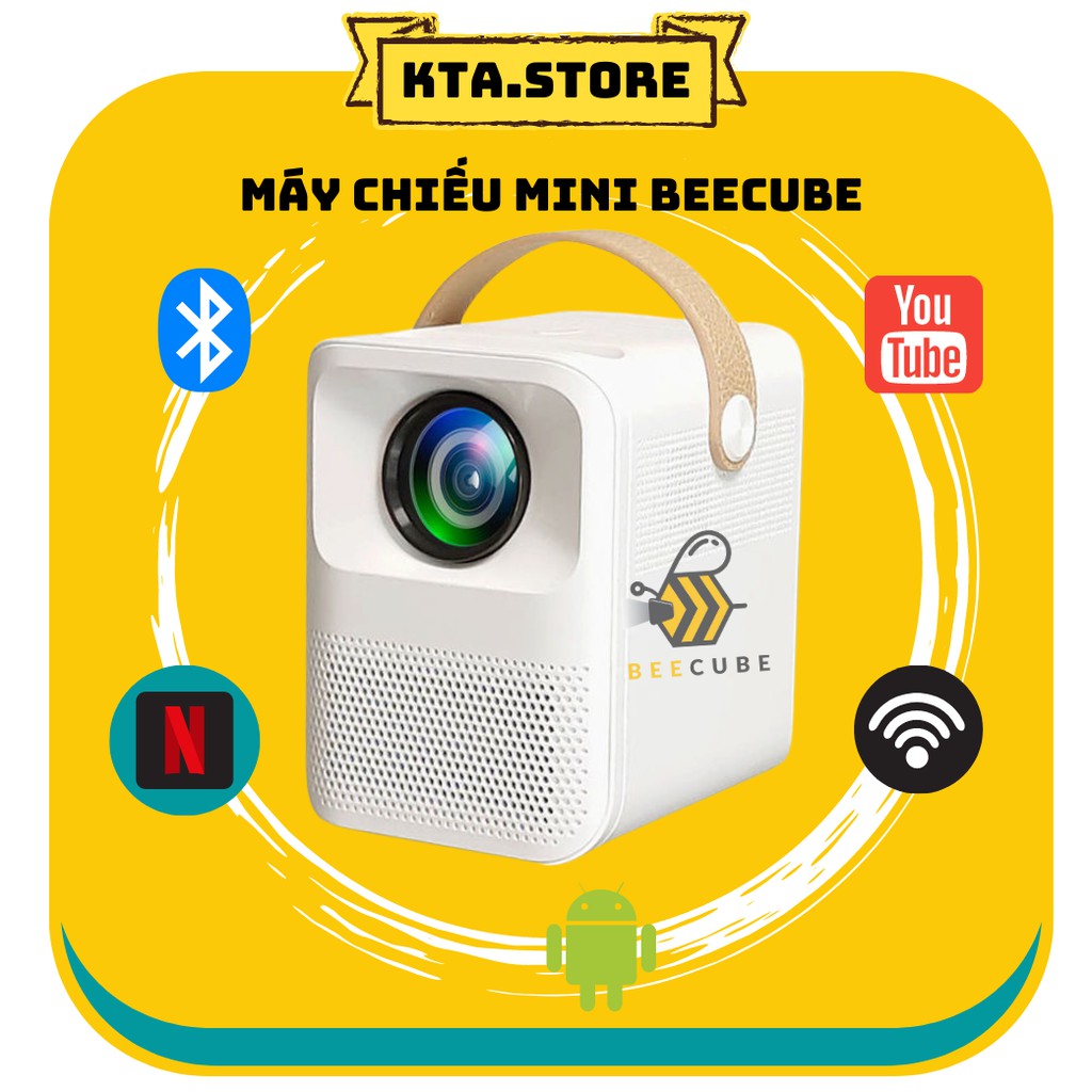 Máy Chiếu Mini BEECUBE Hệ Điều Hành Android + Kết nối Điện thoại + Full HD 1080 - Bảo Hành 12 Tháng