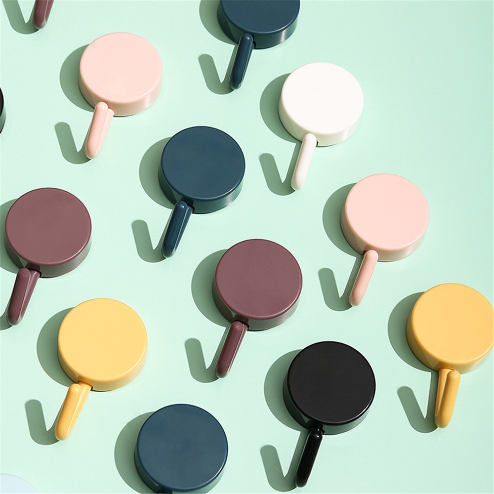 Set 5 móc treo đồ dán tường hình tròn thiết kế đơn giản tiện dụng