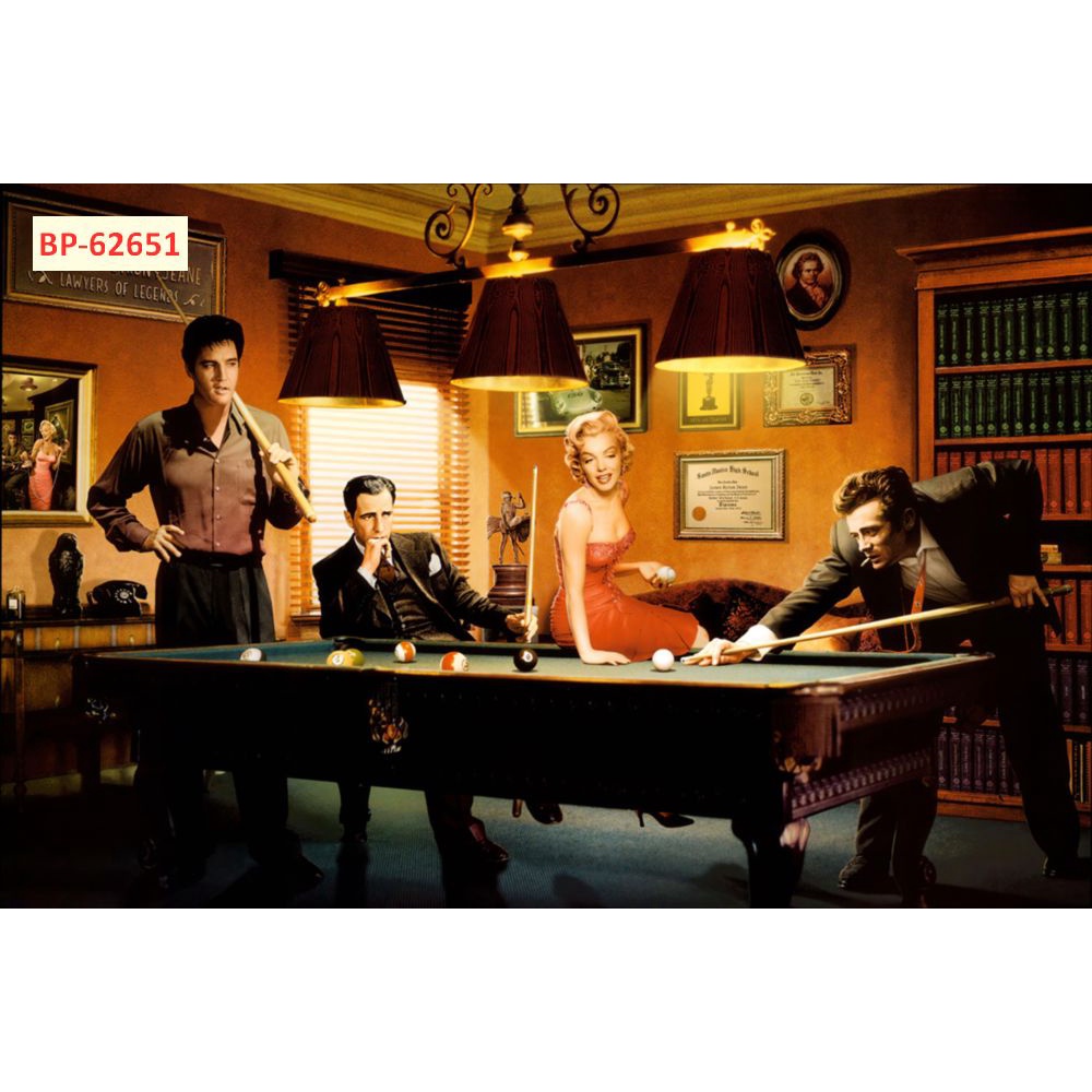Tranh dán tường club Billiards 3D, mực in không mùi, không hóa chất đảm bảo an toàn sức khỏe