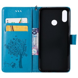 For Huawei Nova 3i/P Smart Plus Blue Cat Tree Leather Flip Wallet Stand Case