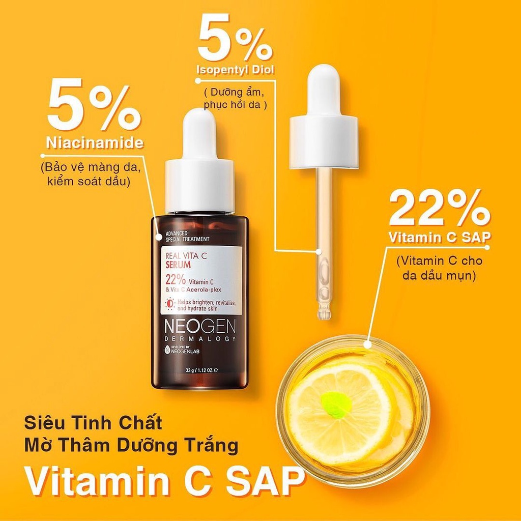 Tinh Chất Mờ Thâm Dưỡng Trắng Da Neogen Dermalogy Real Vitamin C Serum 32g