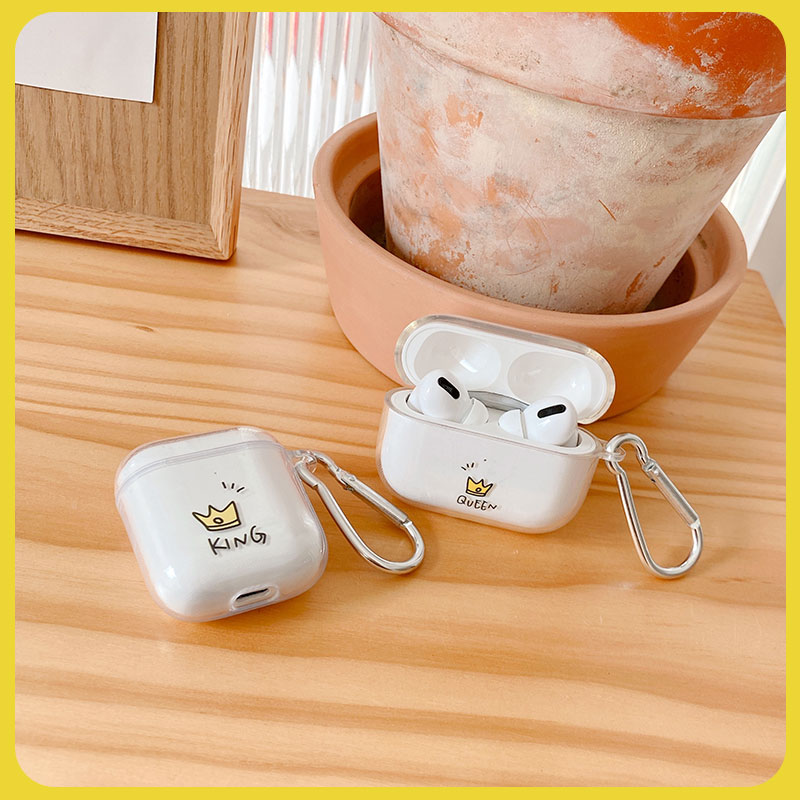 Vỏ bảo vệ hộp sạc tai nghe không dây AirPods 1 2 Pro trong suốt siêu mỏng họa tiết đa dạng tùy chọn cho các cặp đôi