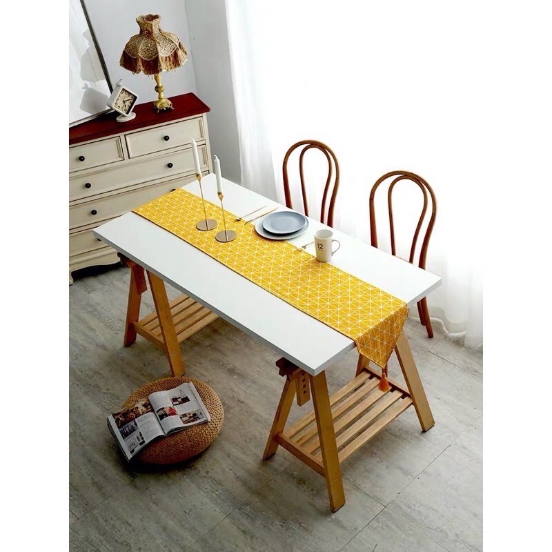 Table runner - Tấm trải bàn vải gai họa tiết hiện đại nhiều kích cỡ