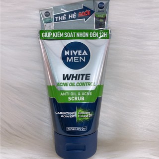 Sữa Rửa Mặt Nivea Men White Acne Oil Clear 100ml (xanh lá)