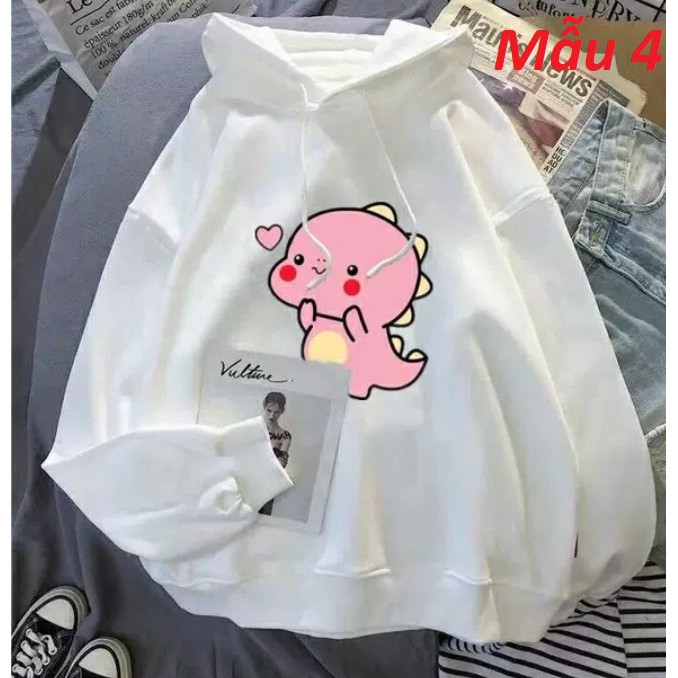 Các mẫu áo hoodie khủng long tim hồng chất nỉ bông dày siêu ấm, cho các bạn đi dạo phố, hẹn hò, đi du lịch.