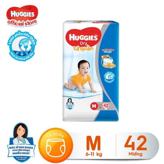 Tã quần HUGGIES DRY M42/L38/XL34/XXL30