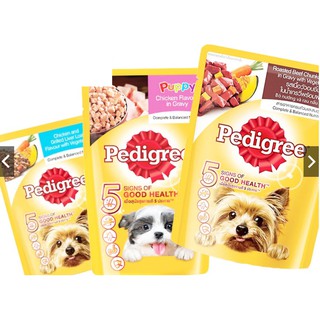 Túi thức ăn cho chó CON VÀ lớn dạng sốt Pedigree vị gà, gan và rau 80g