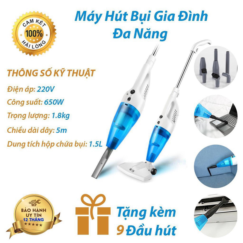 Máy hút bụi cầm tay Yangzi máy hút bụi gia đình đa năng kèm 9 đầu hút sử dụng cho mọi địa hình_Lovelife