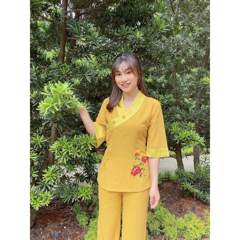 Áo Lam Đi Chùa # XÉO VẢI LINEN LẠNH PHỐI GẤM NỔI 3D GIÁ RẺ VÔ ĐỊCH