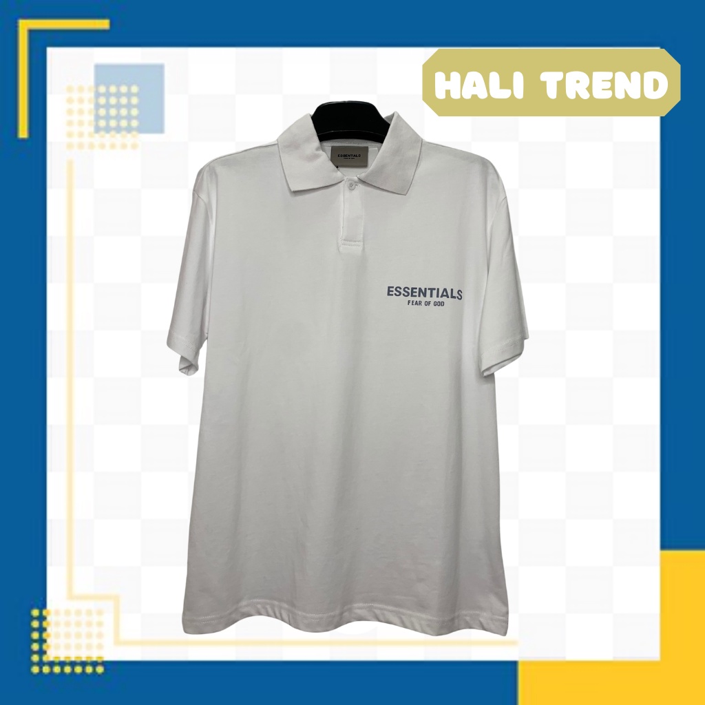 Áo polo nam cộc tay Essentials cotton cao cấp màu trắng