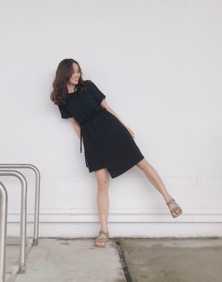 Layer Dress - Váy đen rút eo layer