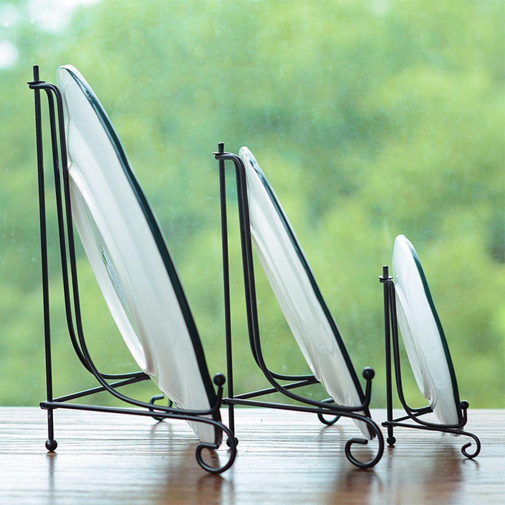 LEISURE Giá Đỡ Trưng Bày Tô Sách Bằng Sắt Màu Đen Trang Trí Nhà Cửa