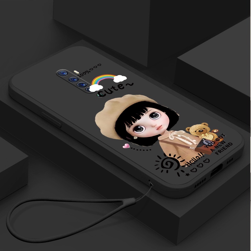 Ốp Điện Thoại tpu Dẻo Họa Tiết Cô Gái Đội Nón Beret Cho oppo RENO 2 RENO Z RENO 3 RENO 3Pro RENO 2F