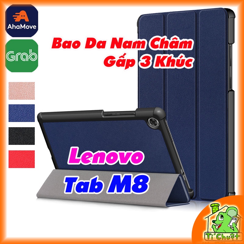 Bao da Lenovo Tab M8 8505/ M8 Gen 2/ Gen 3 8.0" Lavie Tab E 8HD1 Gấp 3 Khúc Lưng Cứng Có Nam Châm