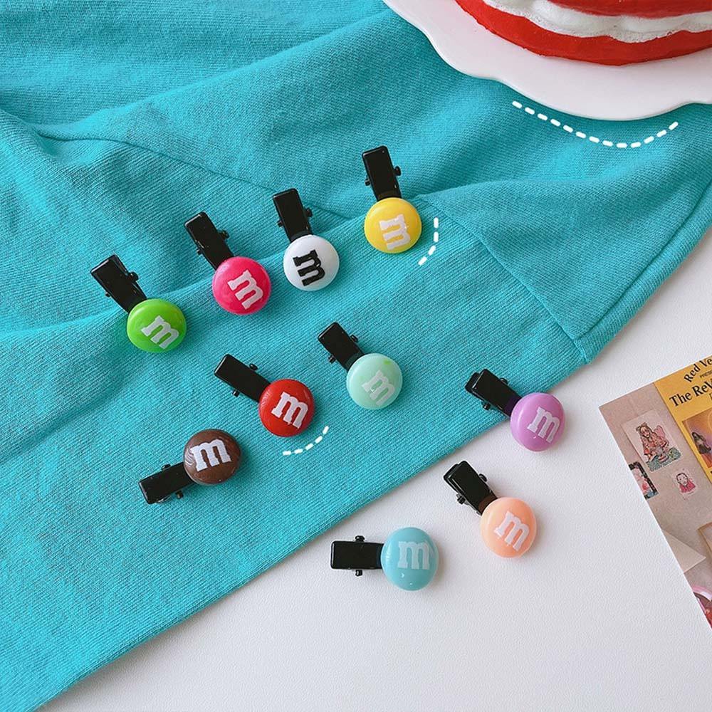 Set 5 / 10 Kẹp Tóc Hình Chữ M Đơn Giản Dễ Thương Nhiều Màu Sắc