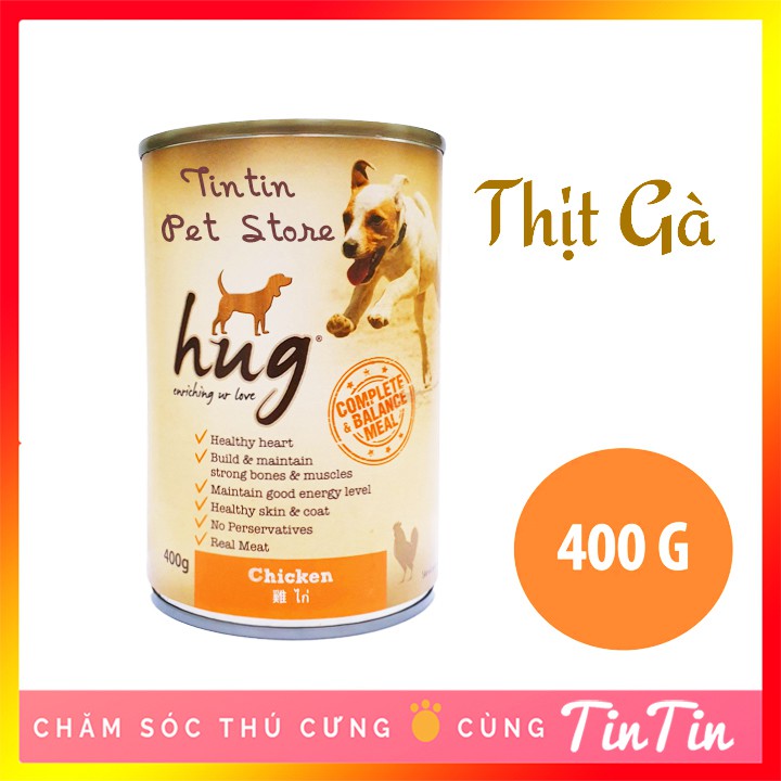 Pate Dinh Dưỡng HUG Cho Chó Dang Lon 400 Gram #Tintin Pet Store