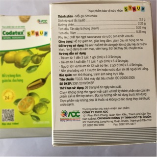 Codatux (hỗ trợ long đờm, giảm ho, đau họng)
