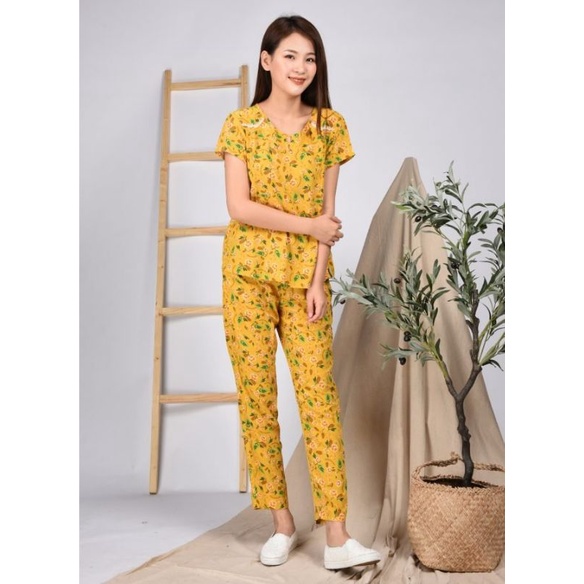 Bộ mặc nhà áo cộc tay quần dài lanh Wonner 957 Giá 272.000đ