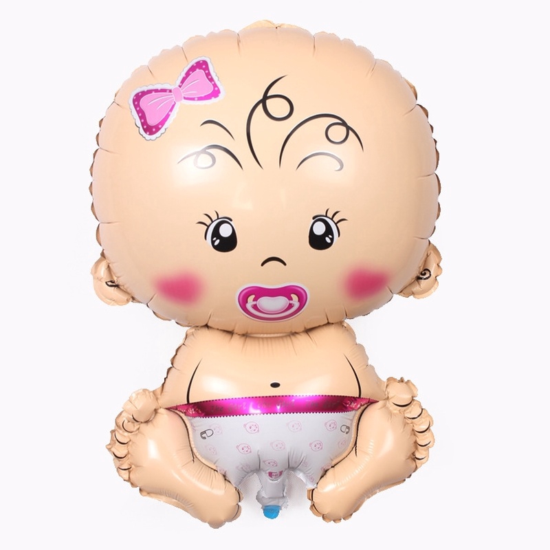 Bong bóng nhôm hình búp bê đầu to dành cho trang trí tiệc sinh nhật