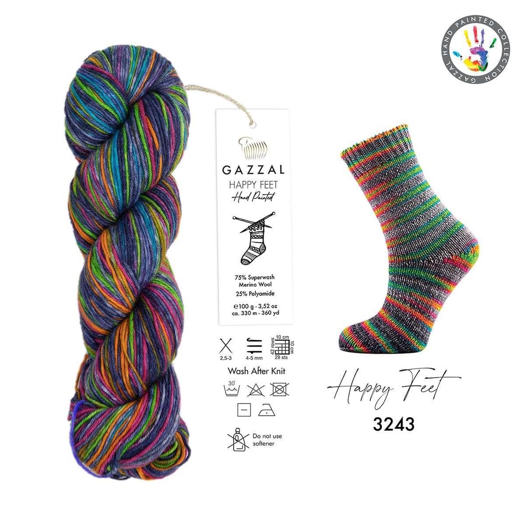 Len Merino Happy Feet - Nhập khẩu từ hãng Gazzal - 100gram dài 330m
