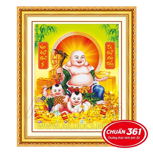 Tranh thêu phật Di Lạc ms 53357