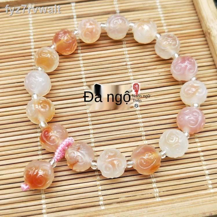 (Mới về)Thiết kế ban đầu Brazil đẹp màu sắc mô hình rồng chạm khắc vòng tay đường trái tim thạch mã não hạt đồ trang sức