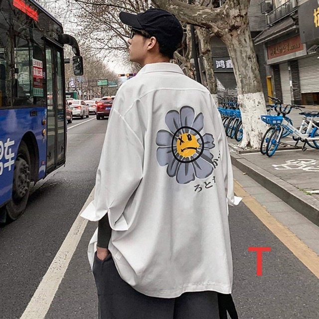 Áo Sơ mi nam hoa in lưng mắt XO TTL988