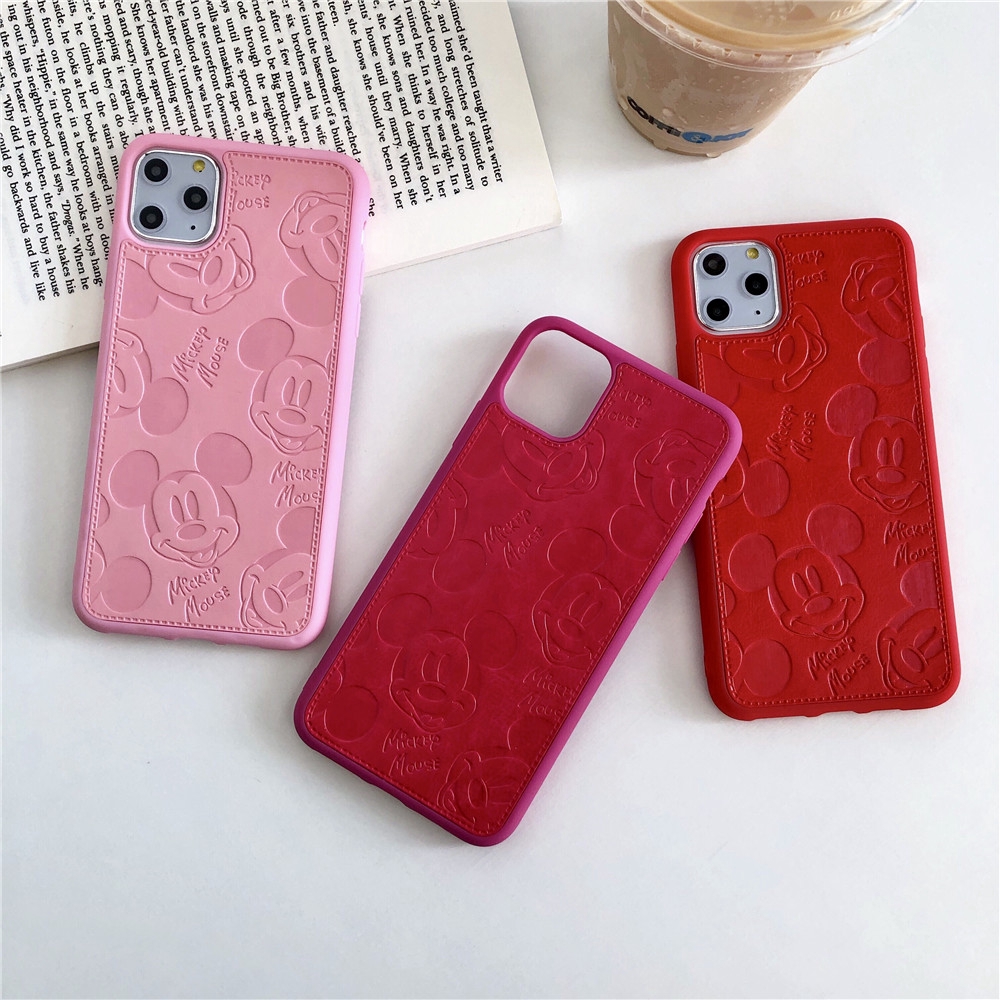 Ốp điện thoại TPU trơn màu in hình Mickey cho iPhone 6 / 6S / 7 / 8 Plus X XR | BigBuy360 - bigbuy360.vn