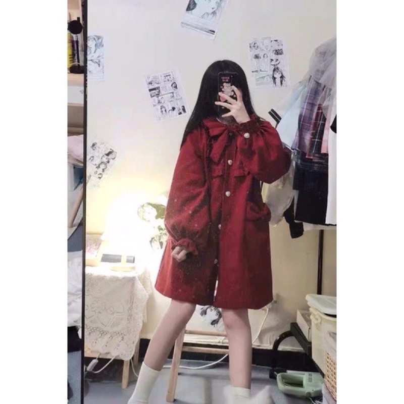 Áo Khoác Dạ Ulzzang Siêu Xinh Lolita - Kèm ảnh thật
