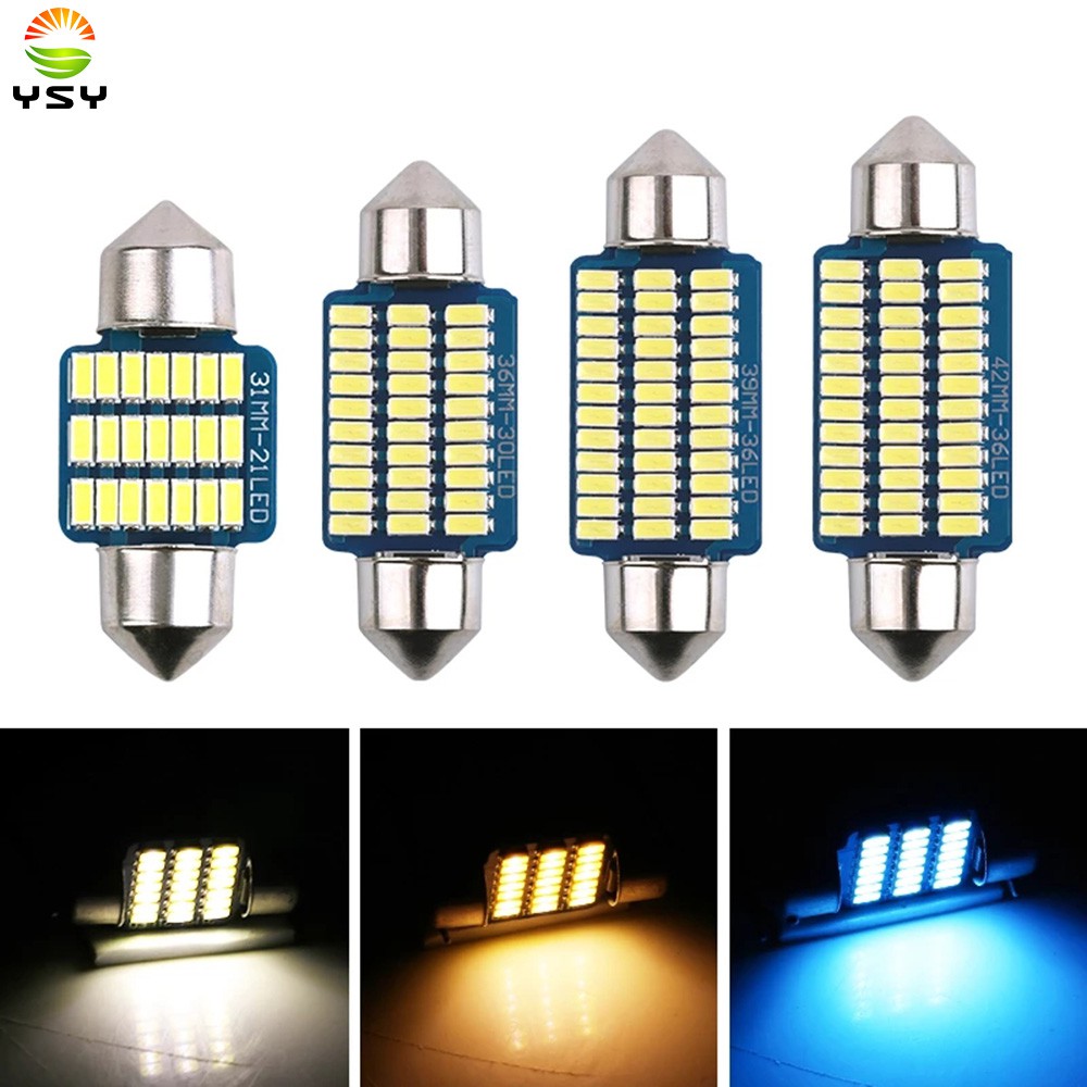 Đèn LED Biển Số Xe Hơi 3014 12V 31mm 36mm 39mm 41mm Nhỏ Gọn Tiện Dụng