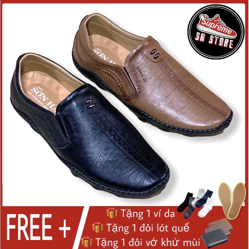 GIẦY MỌI GIẦY LƯỜI DA BÒ 100% ĐẾ KHÂU CAO CẤP SƠN HÀ - VNXK