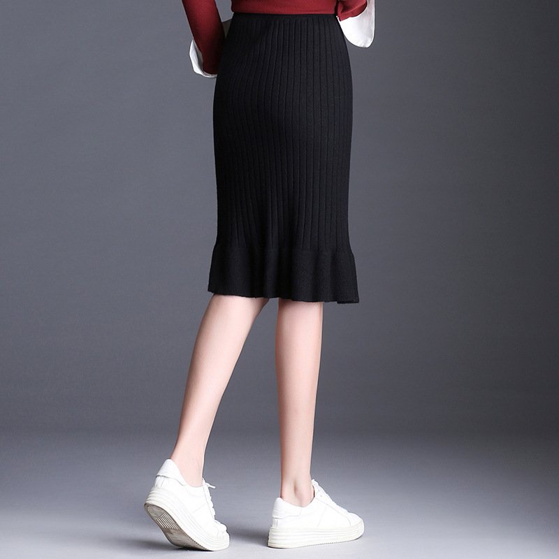 Chân váy nữ,chân váy len gân đuôi cá Cv29