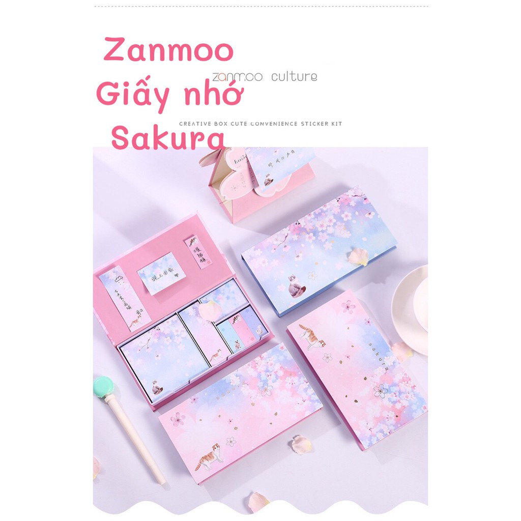 GIẤY GHI NHỚ 480 TỜ ZANMOO Sakura. giấy note sakura Phong cách Cổ Trang