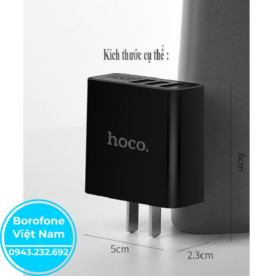 CỦ SẠC HOCO C15 3 Cổng USB Có Màn LED Hiển Thị Điện Áp - CHÍNH HÃNG - SIÊU XỊN - SIÊU BỀN - GIÁ CẠNH TRANH