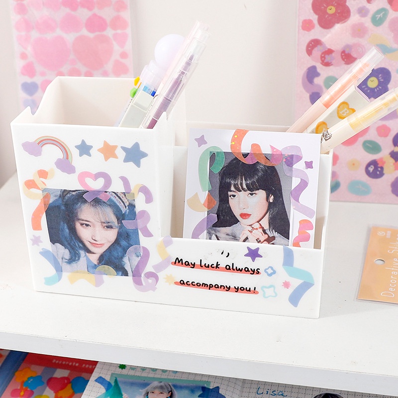 Sticker lấp lánh nhiều màu sắc SK07B - Nhãn dán cầu vồng trang trí sổ tay