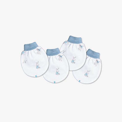 Set 2 đôi bao tay MIOMIO, Họa Tiết: Thỏ, Sọc, Mèo Mây, Xe Nôi, Gấu Mây Cho Bé Sơ Sinh, Freesize, Vải Cotton