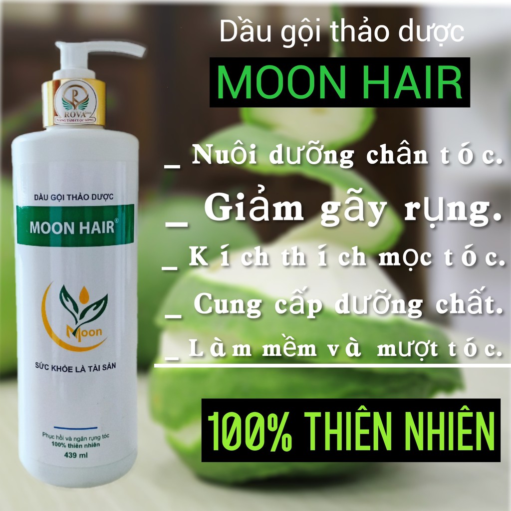 Dầu gội thảo dược MOON HAIR –Được tặng kèm 1 gel rửa tay tinh chất bạc hà 30ml