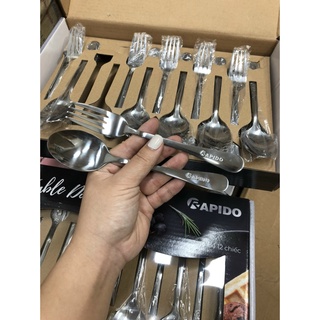 Bộ 6 thìa + 6 dĩa inox RAPIDO
